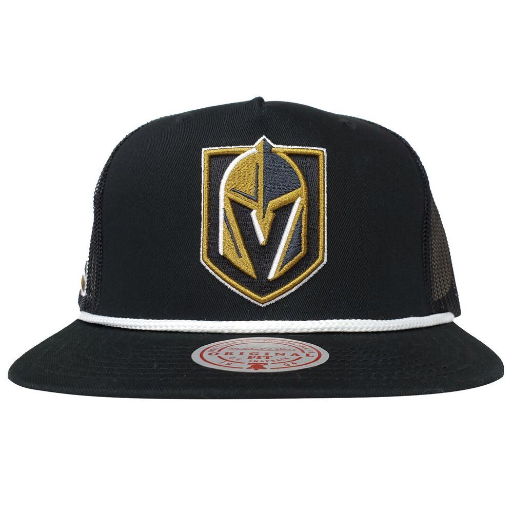 Vegas Golden Knights Mitchell & Ness NHL Trucker Hat Cap 3D Logo Roped Bill NWT